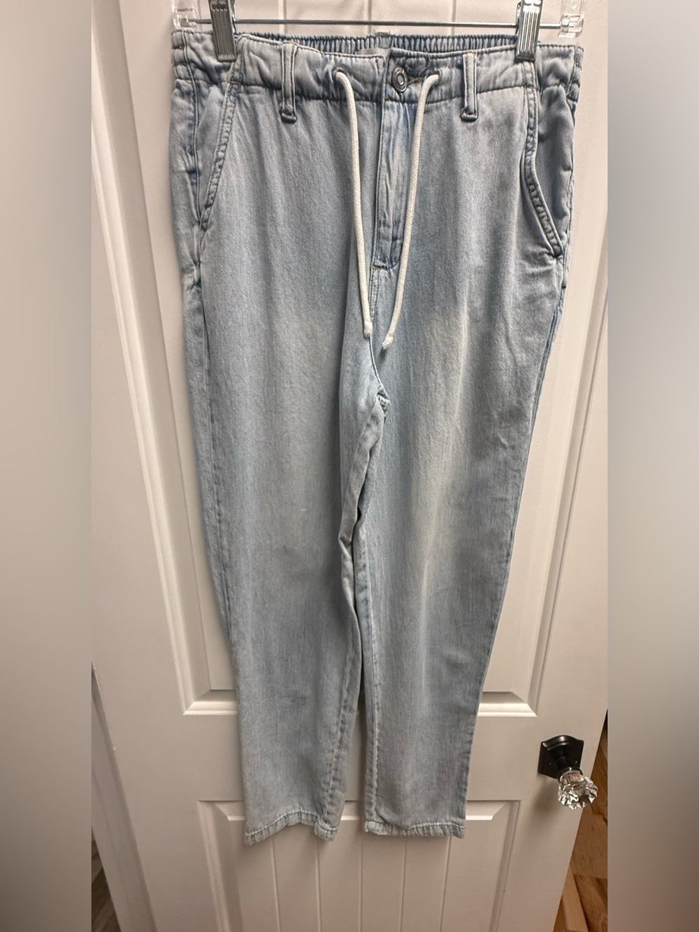 Womens Kensie Jeans Elastic Waist Denim with drawstring Size 6 worn once